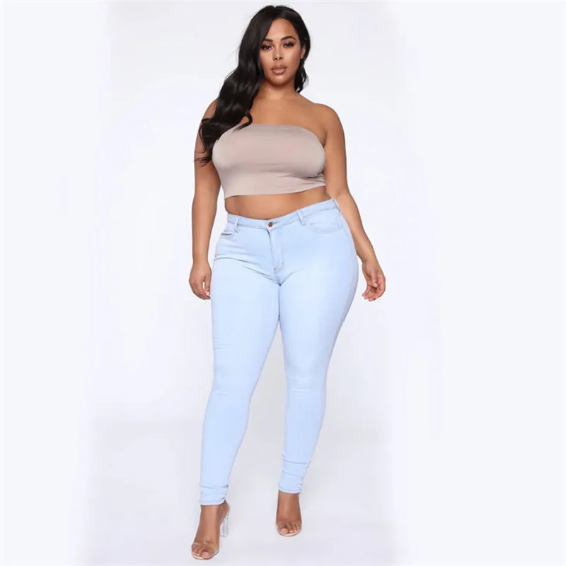 Plus size jeans XL-5XL women's high waist skinny denim jeans casual high stretch pencil pants drop shipping 2020 new arrival