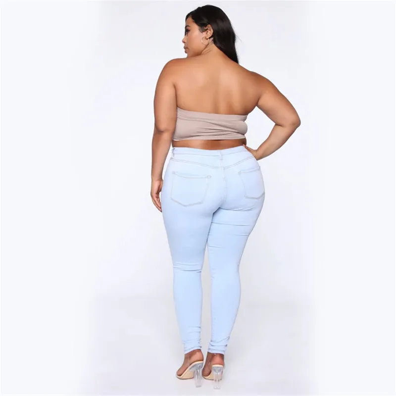 Plus size jeans XL-5XL women's high waist skinny denim jeans casual high stretch pencil pants drop shipping 2020 new arrival