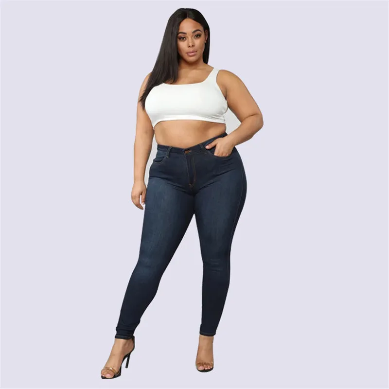 Plus size jeans XL-5XL women's high waist skinny denim jeans casual high stretch pencil pants drop shipping 2020 new arrival