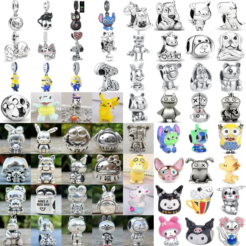 Jewelry Accessories New All Animal Cat Pendant Diy Bead Fit Original Charms Bracelet 925 Sterling Silver For Women Men