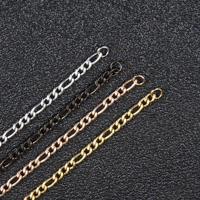 Fashion New Figaro Chain Necklace For Men Punk Silver Color Stainless Steel Long Necklace Men Hip Hop Jewelry Gift