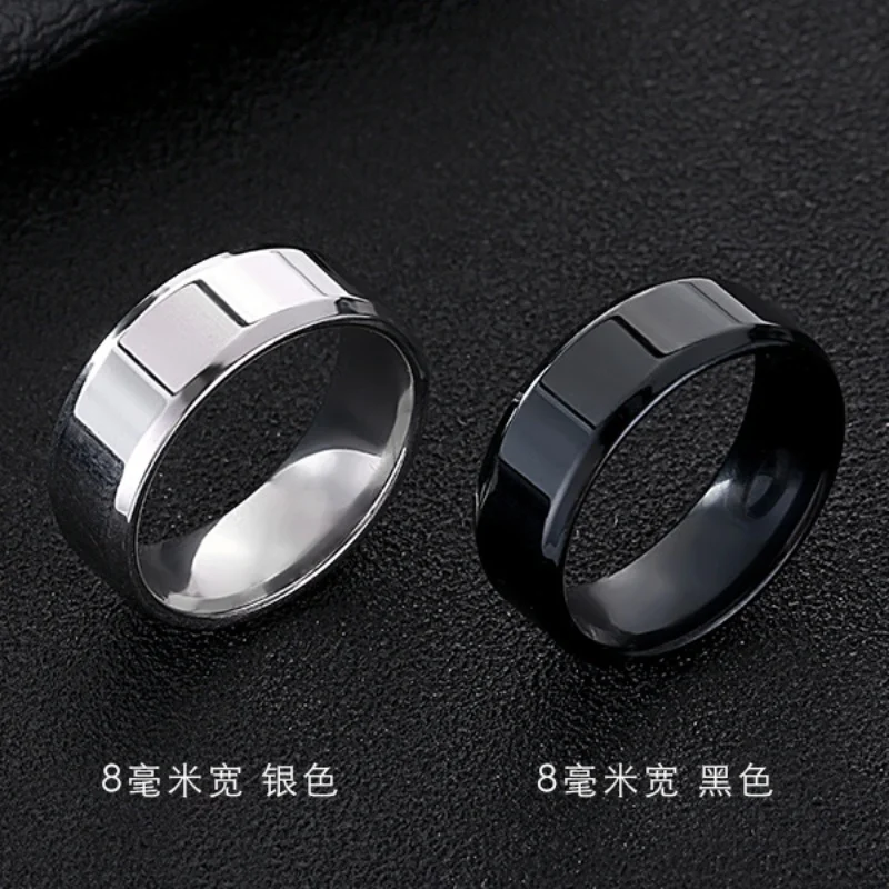 Punk 2mm/4mm/6mm/8mm Stainless Steel Women Men Rings Smooth Finger Rings For Lovers Dropshipping Wholesale