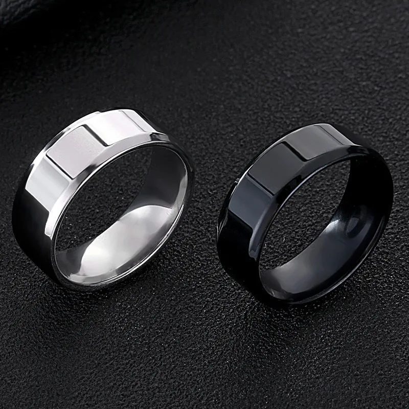 Punk 2mm/4mm/6mm/8mm Stainless Steel Women Men Rings Smooth Finger Rings For Lovers Dropshipping Wholesale