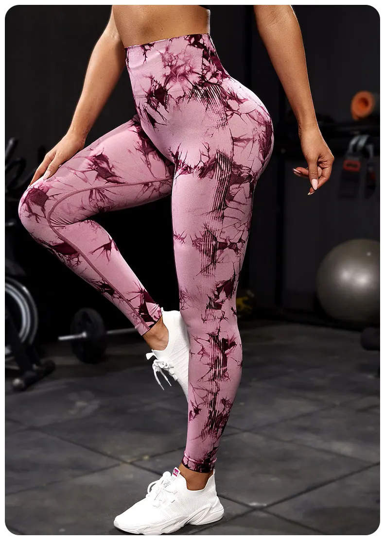 Tie Dye Yoga Pants Sport Leggings Women Seamless High Waist Push Up Woman Tights Fitness Workout Leggins Gym Clothing 2023 New