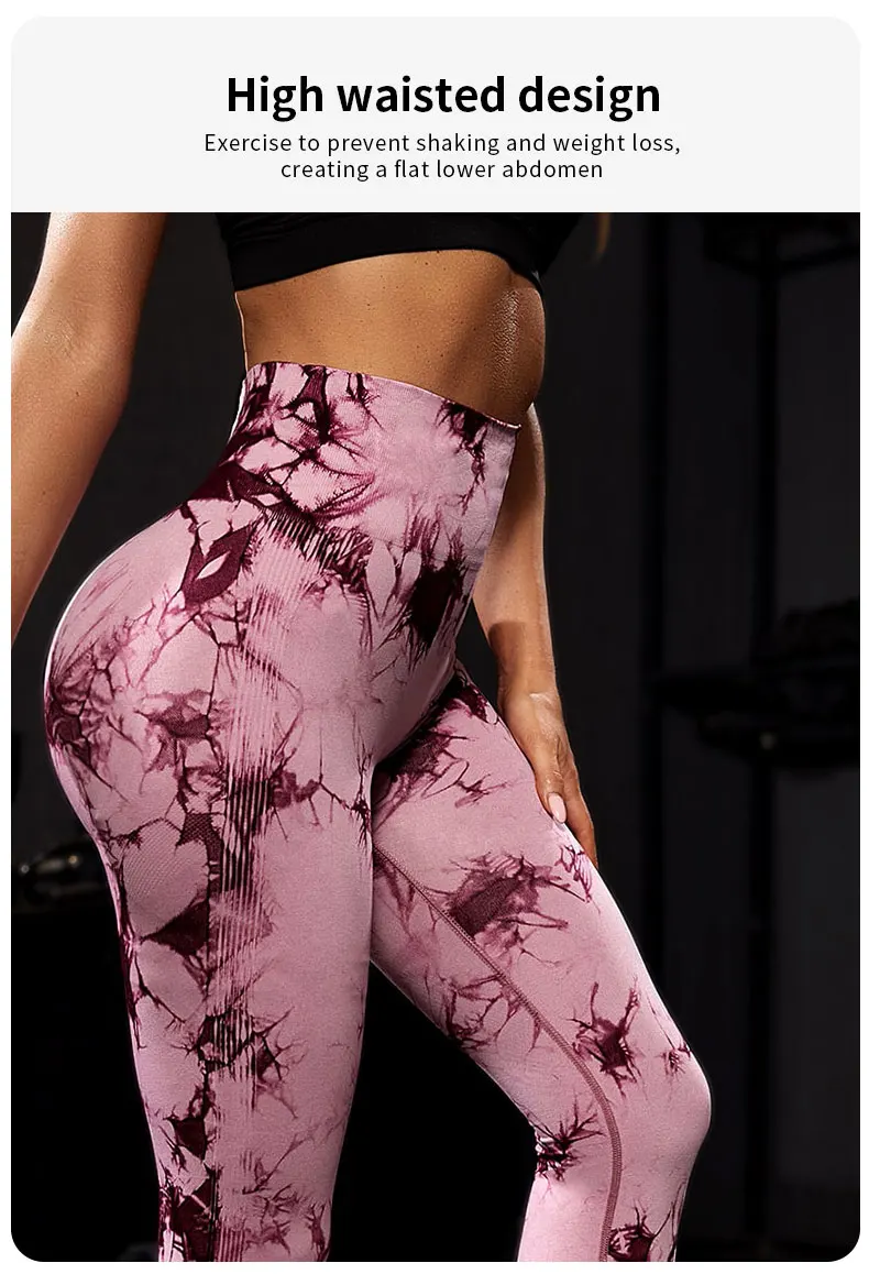 Tie Dye Yoga Pants Sport Leggings Women Seamless High Waist Push Up Woman Tights Fitness Workout Leggins Gym Clothing 2023 New