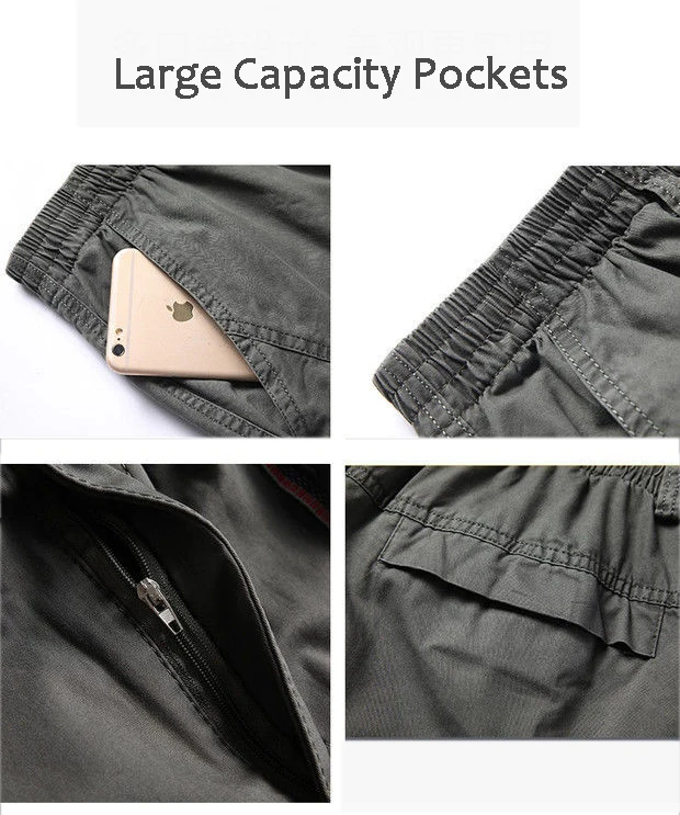 New Cargo Pants Men's Loose Straight Oversize Clothing Solid Grey Versatile Work Wear Black Joggers Cotton Casual Male Trousers