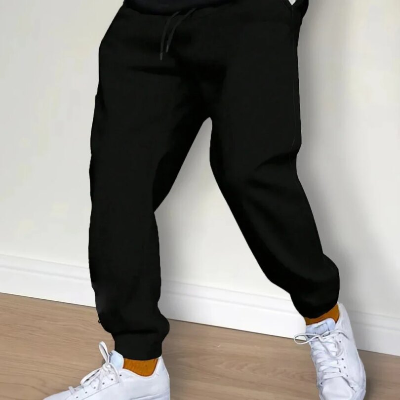 Mens Casual Pants Autumn Winter Fleece Sweatpants Men Running Jogger Sports Gym Trousers Fashion Solid Color Workout Long Pants - Image 3