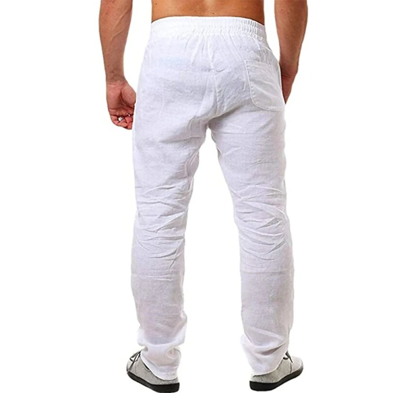 Men's Cotton Linen Pants Male Autumn New Breathable Solid Color Linen Trousers Fitness Streetwear S-3XL - Image 3